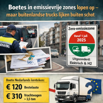 Boetes in emissievrije zones lopen op – maar buitenlandse trucks lijken buiten schot.